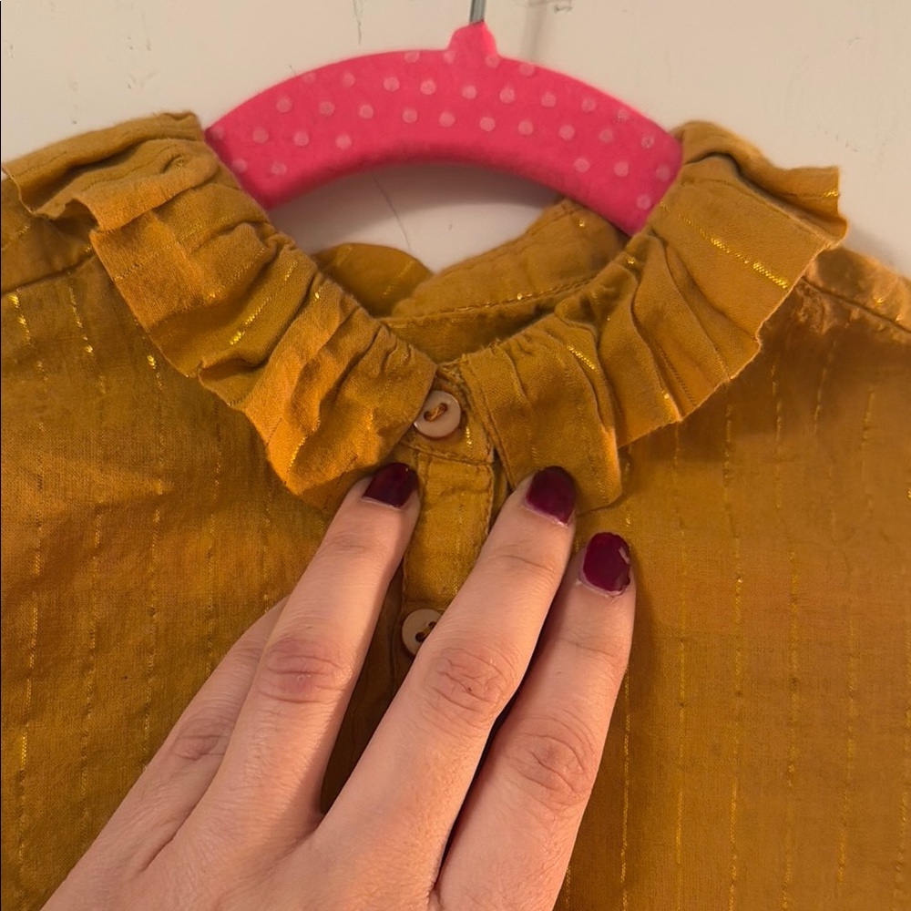 Kids Mustard Yellow Ruffled blouse - Picture 2 of 3
